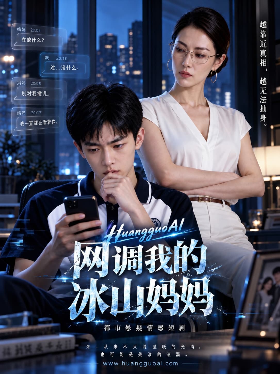 黄豆短剧《网调我的冰山妈妈》竖屏短剧海报